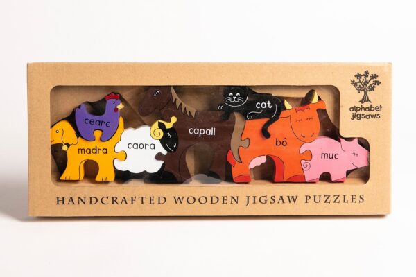 Wooden Jigsaw: Ainmhithe Feirme (Farm animals)