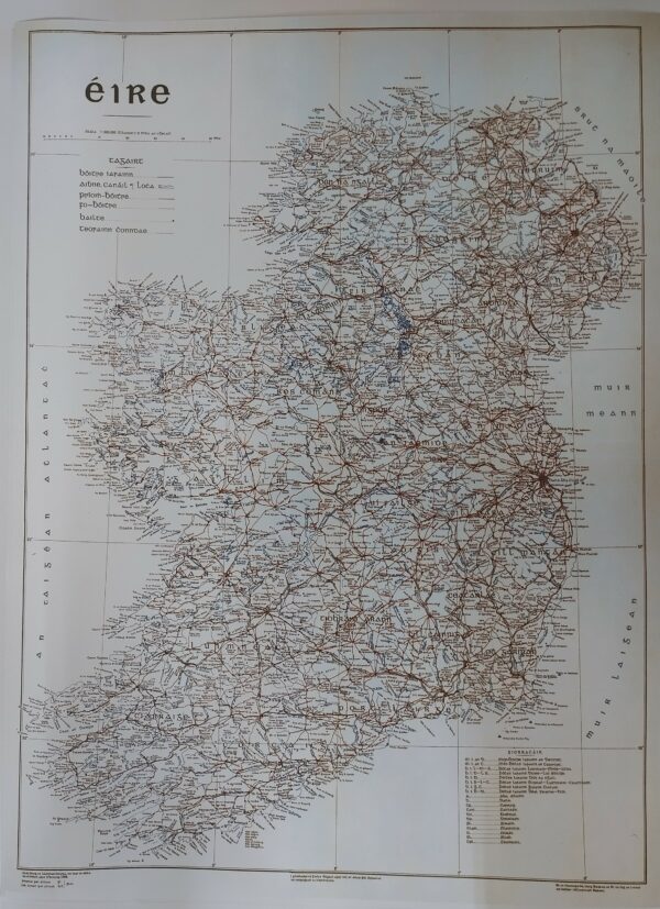 Léarscáil na hÉireann – Map of Ireland (School edition, c.1938, reprint)