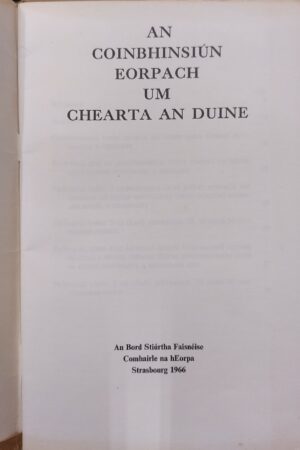 An Coinbhinsiún Eorpach um Chearta an Duine (secondhand)