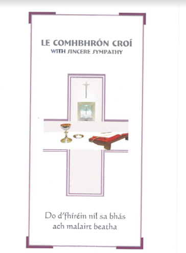 Le comhbhrón croí / With sincere sympathy (Cló Mhuire)