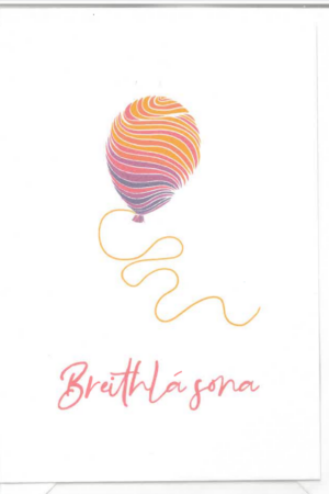 Breithlá sona - Pink-Orange-Purple (A6 card) Nine Arrow