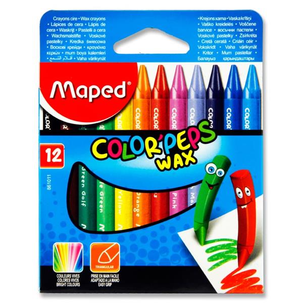 Maped (12 Pack) Wax Triangular Crayons