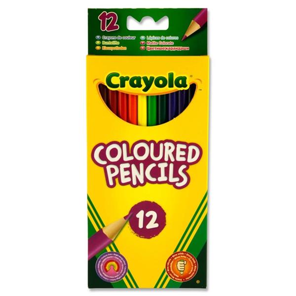 Paca 12 Peann Luaidhe daite - Crayola