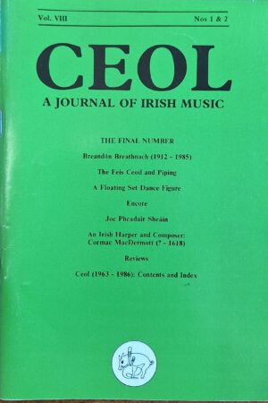 Ceol - A Journal of Irish Music Vol. VIII (ar athláimh)